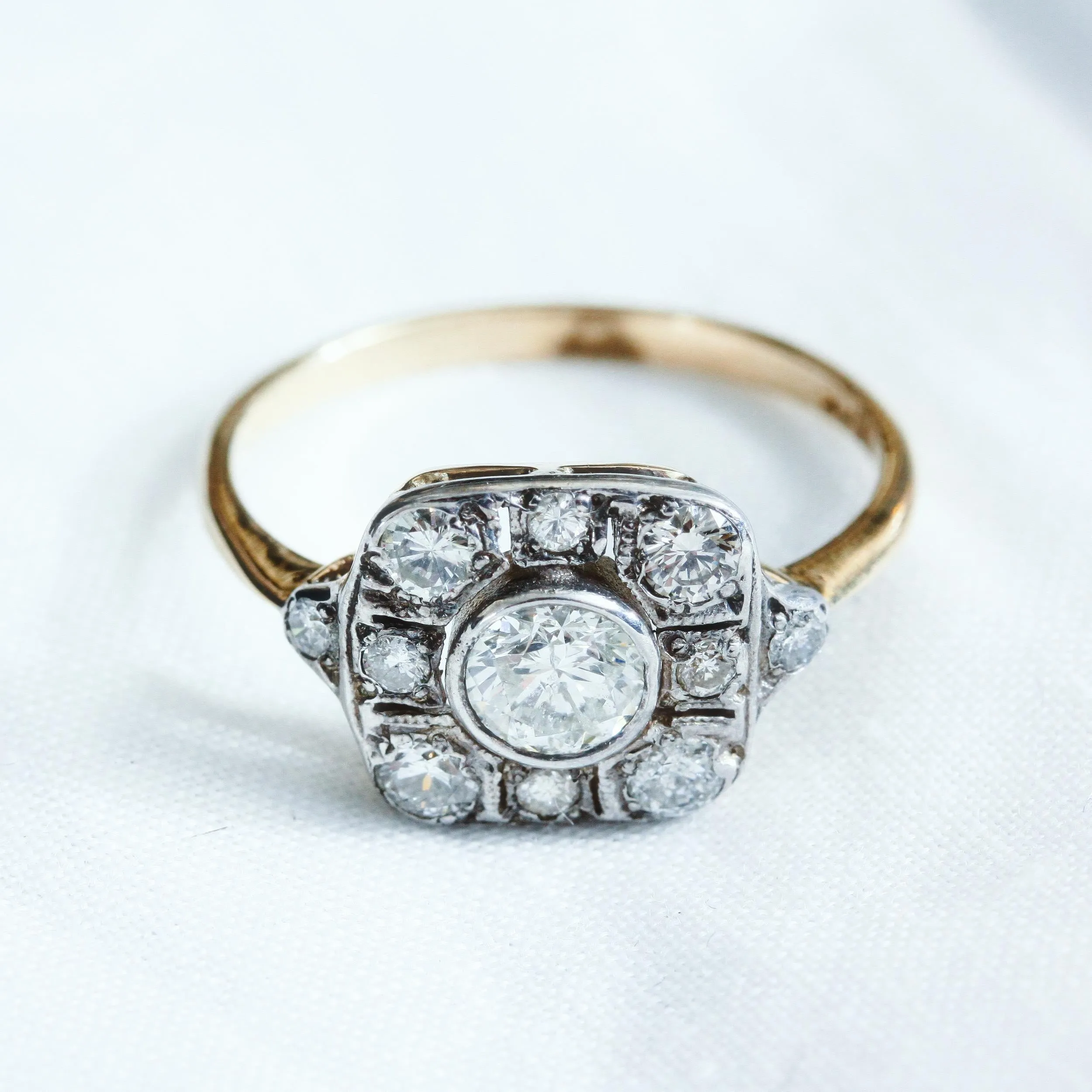 Luxe Lovely Art Deco Diamond Cluster Ring