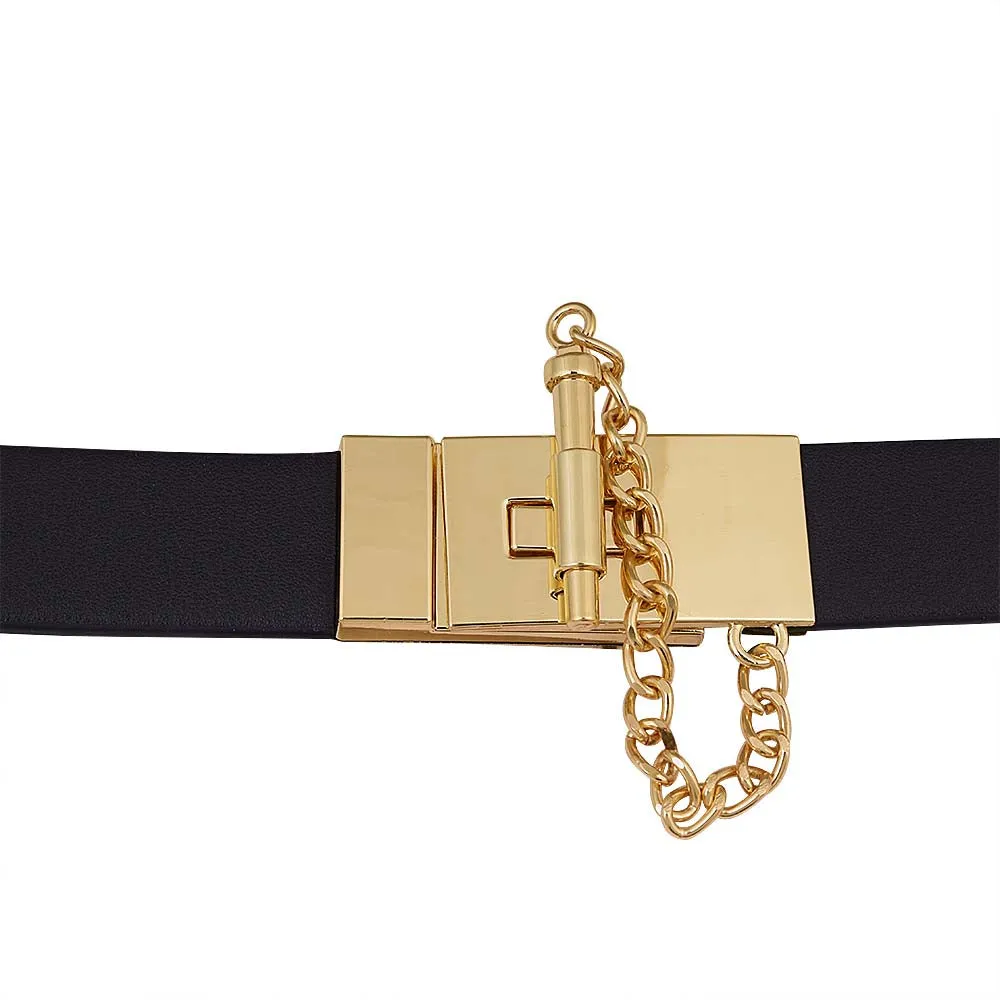 Luxury Style 2 Part Closure Clasp Belt With Chain Lock