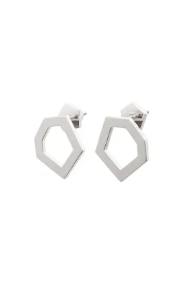 Medium cell earrings in silver