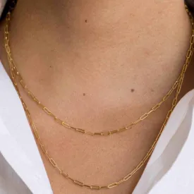 Modern Chain Paperclip Chic Gold Necklace