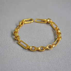 Modern Interlocking Gold Chain Bracelet