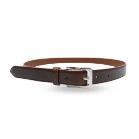 Nadgee |  Women's Brown Genuine Leather Belt with Silver Buckle