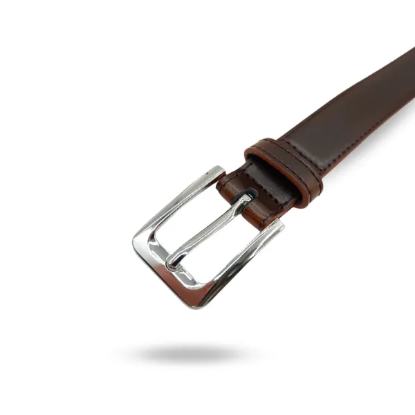 Nadgee |  Women's Brown Genuine Leather Belt with Silver Buckle