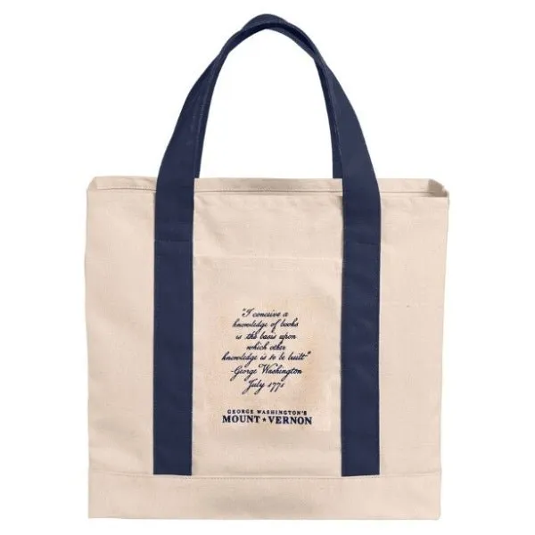 Navy Blue George Washington Book Tote - Navy or Red