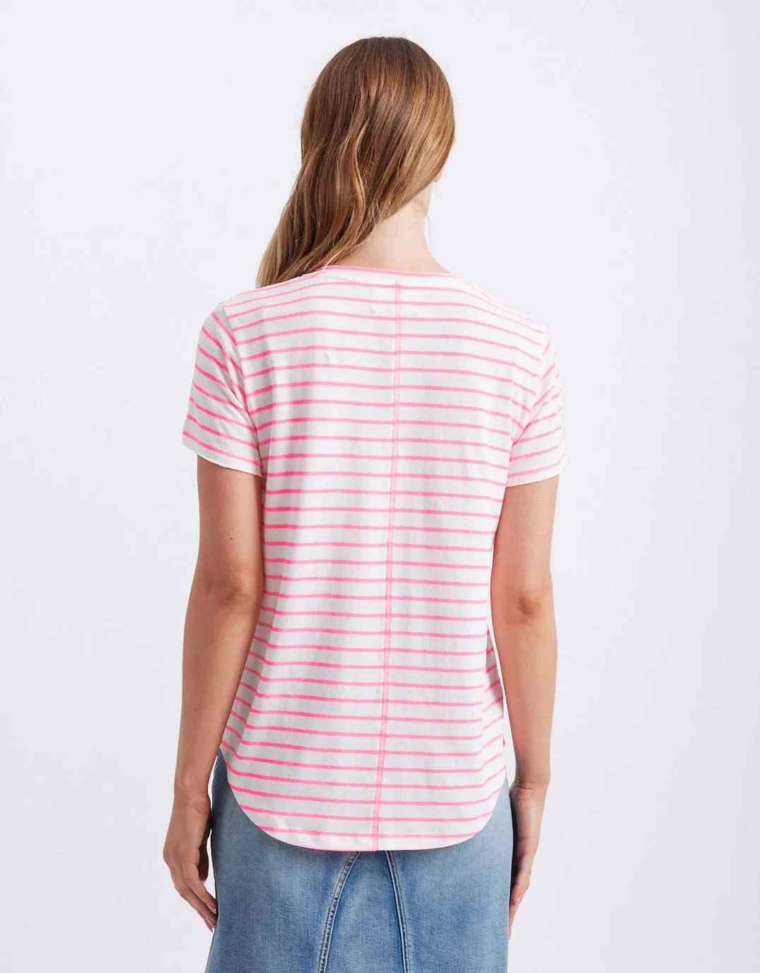 Neon Vee Tee - Neon Pink