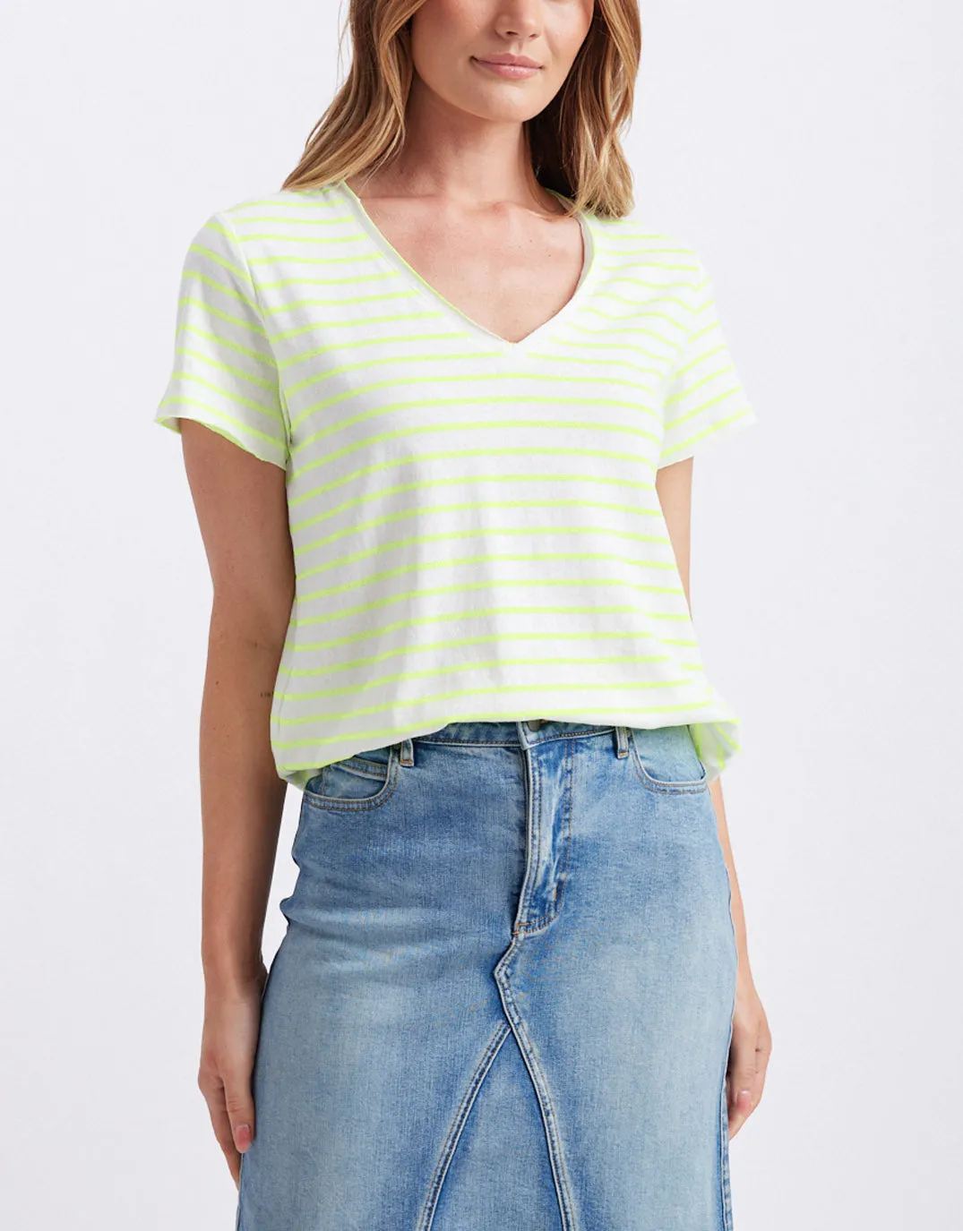 Neon Vee Tee - Neon Yellow