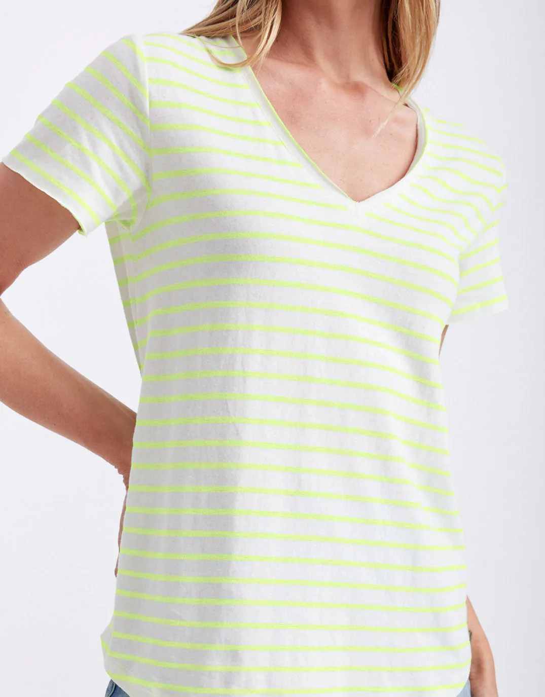 Neon Vee Tee - Neon Yellow