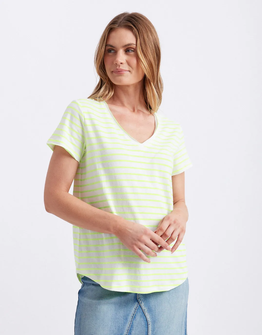 Neon Vee Tee - Neon Yellow