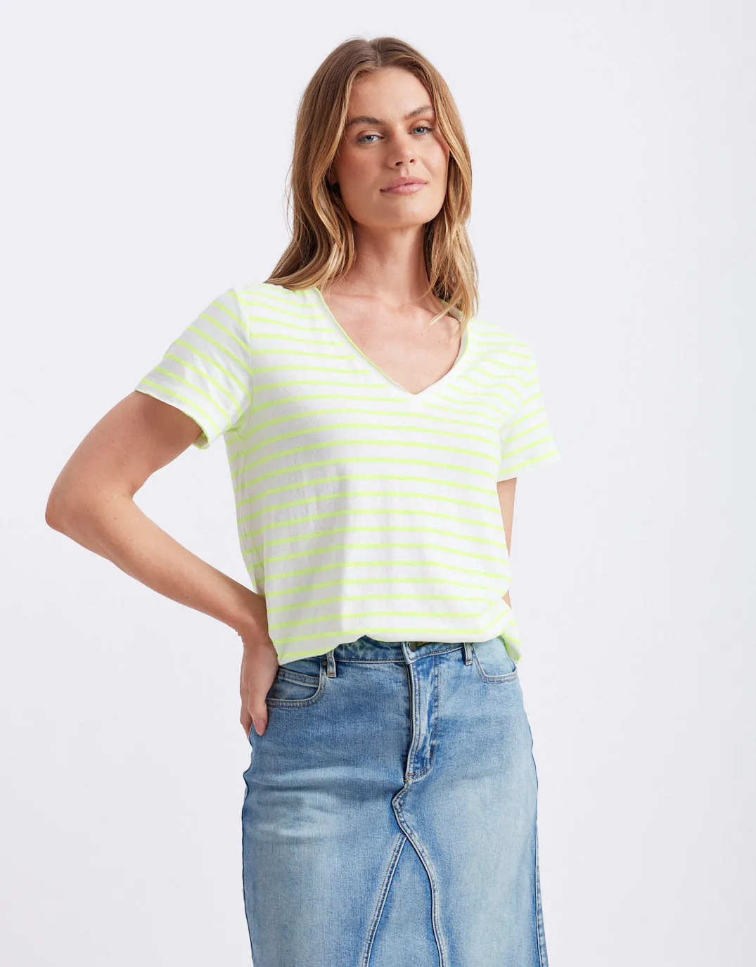 Neon Vee Tee - Neon Yellow