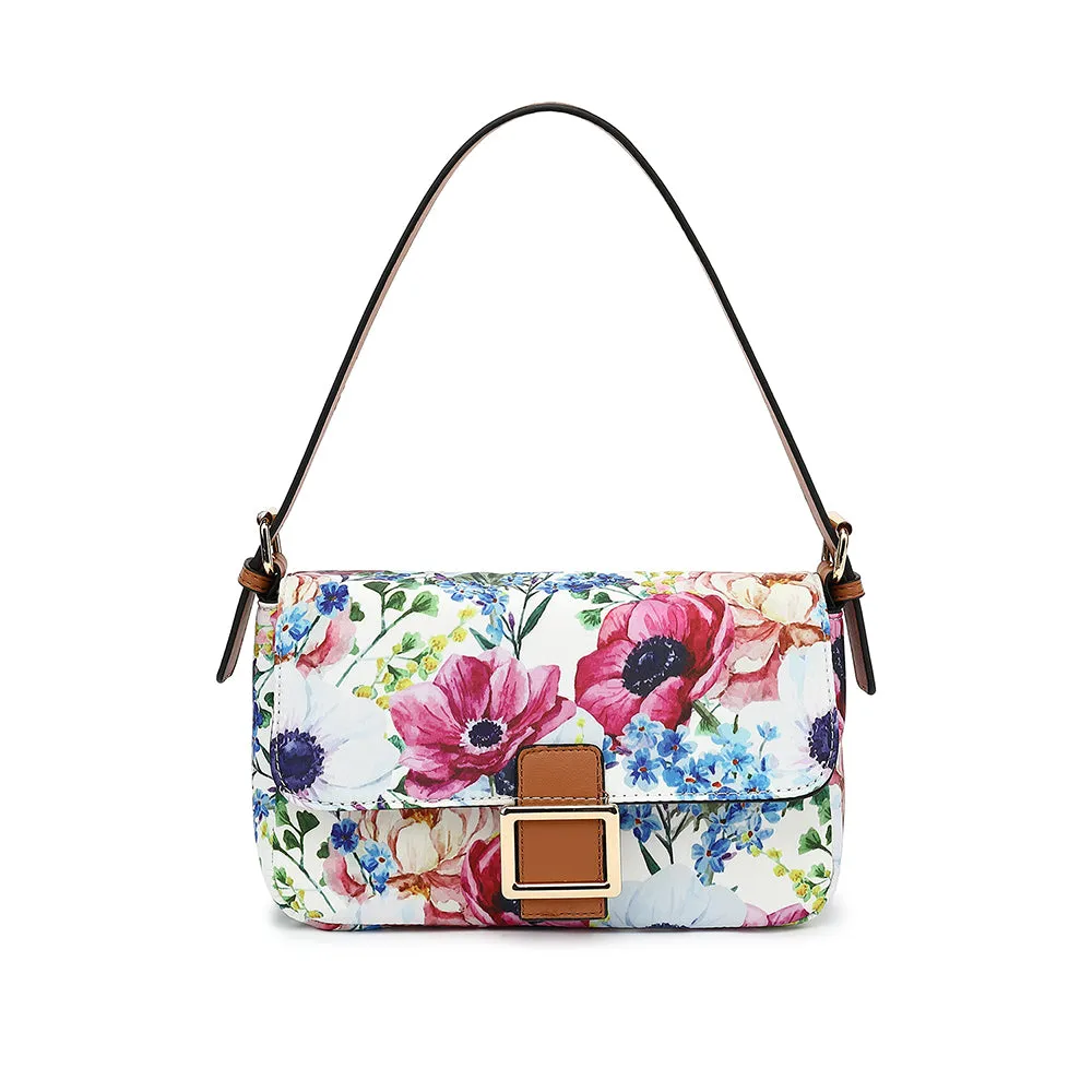 Nylon Printed Flap Crossbody