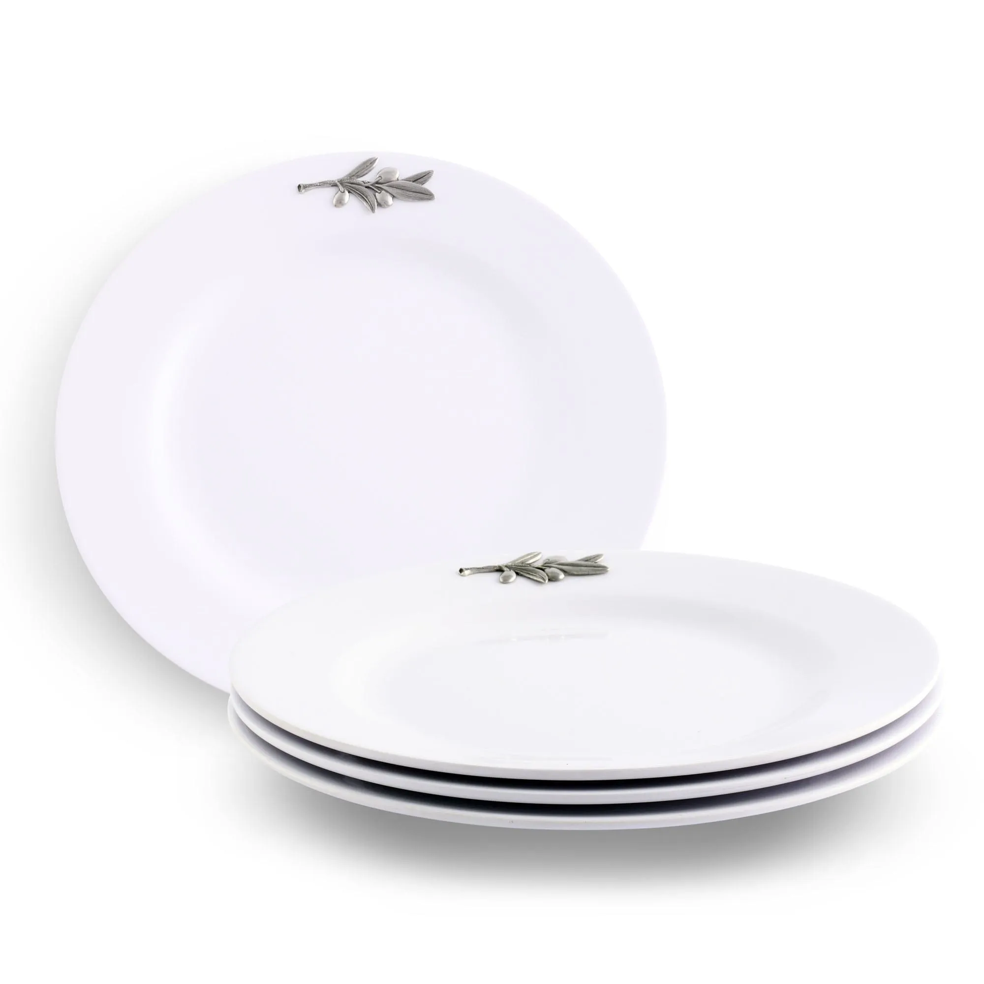 Olive Melamine Lunch Plates - Set of 4