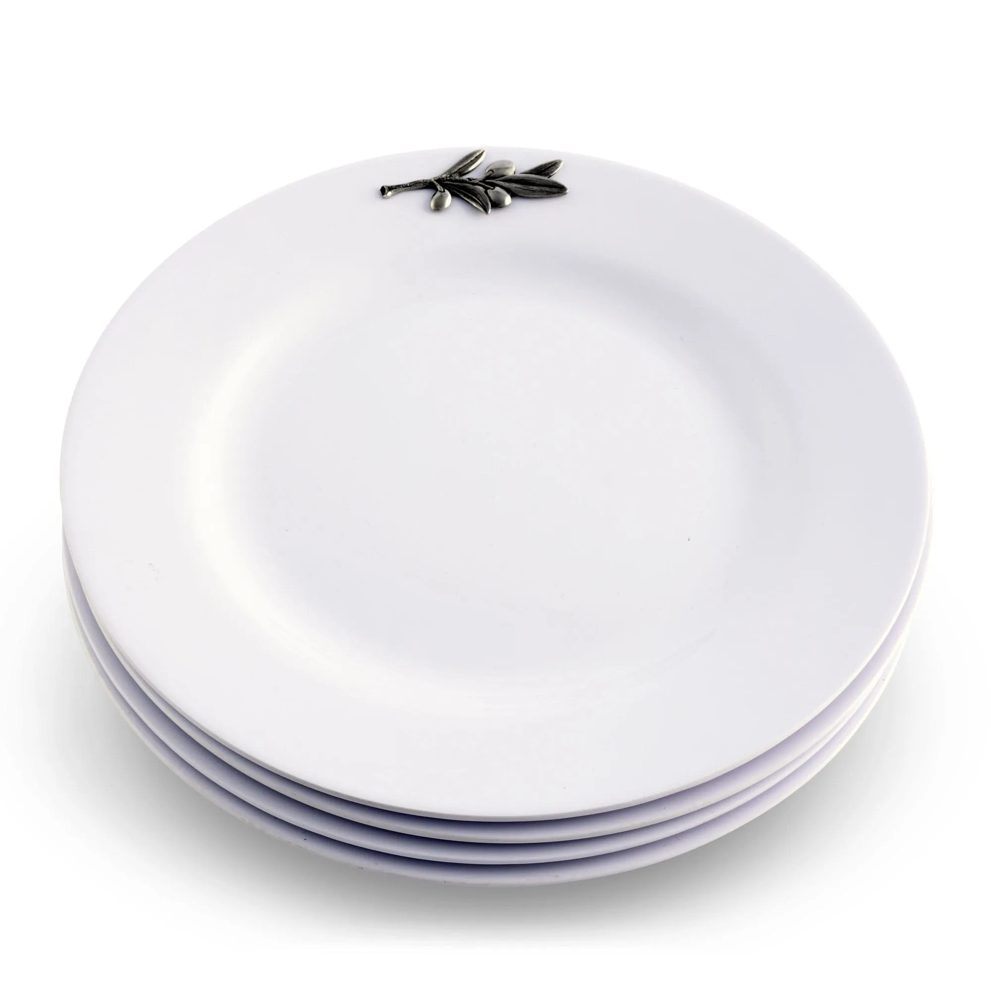 Olive Melamine Lunch Plates - Set of 4