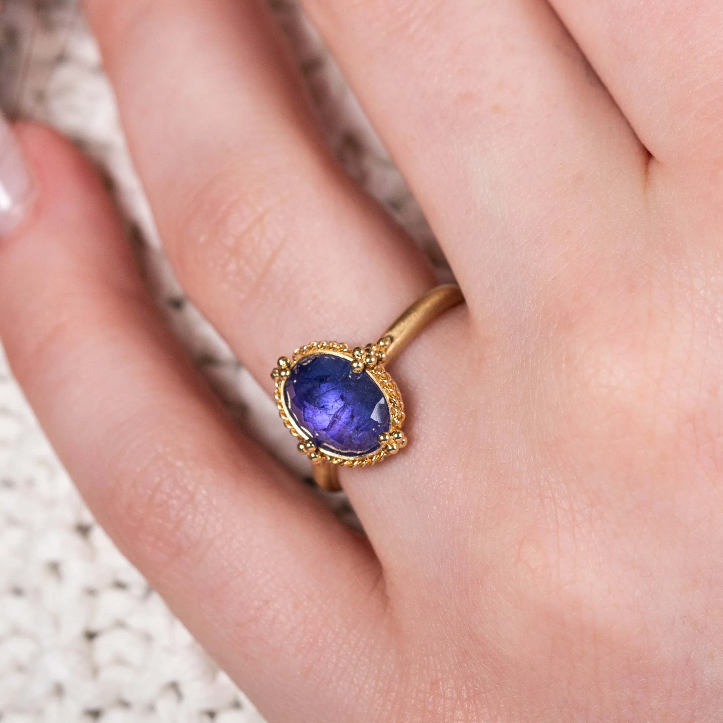 Oval Indigo Tanzanite Ring