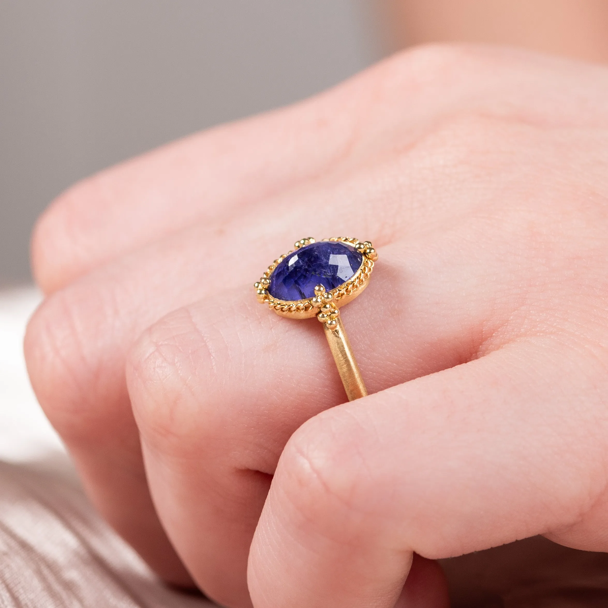 Oval Indigo Tanzanite Ring