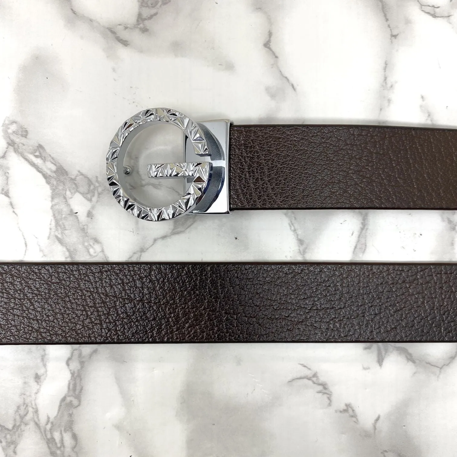 Premium Shiny G-letter Design Formal Leather Belt-JonasParamount