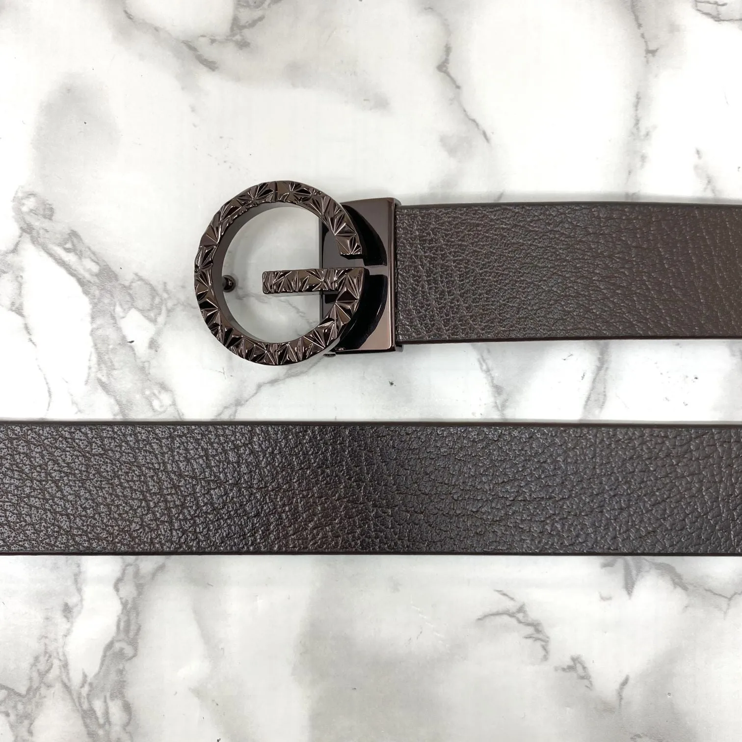 Premium Shiny G-letter Design Formal Leather Belt-JonasParamount