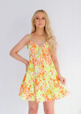 Prep Step Fit & Flare Floral Mini Dress