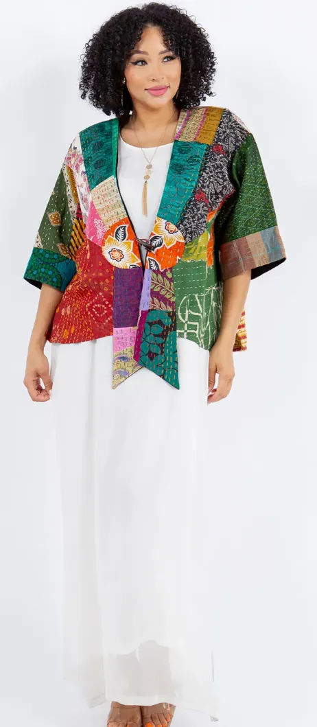 Somewhere Over the Rainbow Kantha Boho Chic Flirty Fashionista Jackets