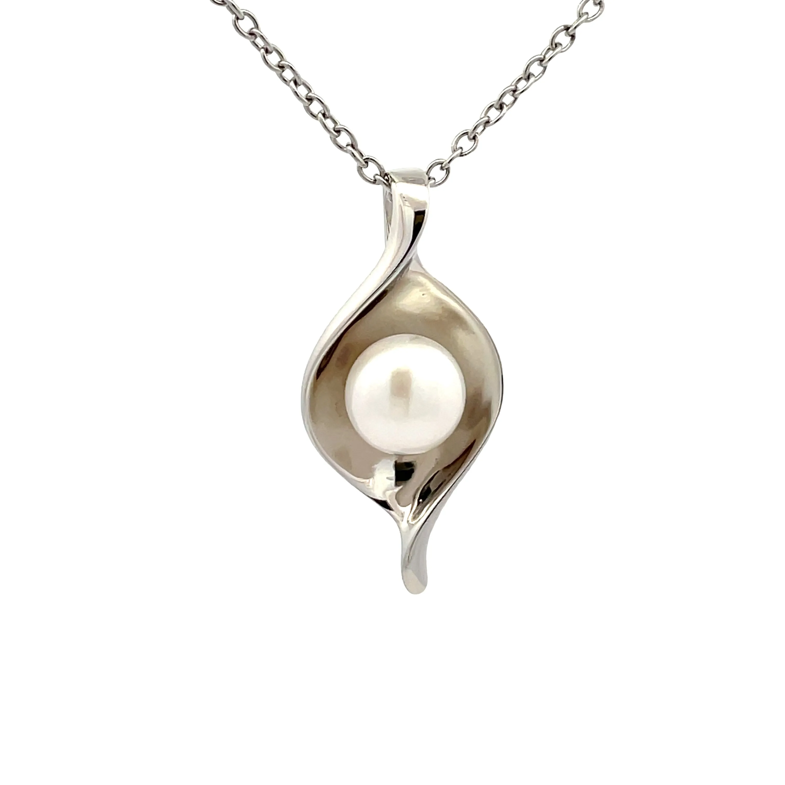 Sterling Silver Freshwater Pearl White 7.5-8 mm Pendant