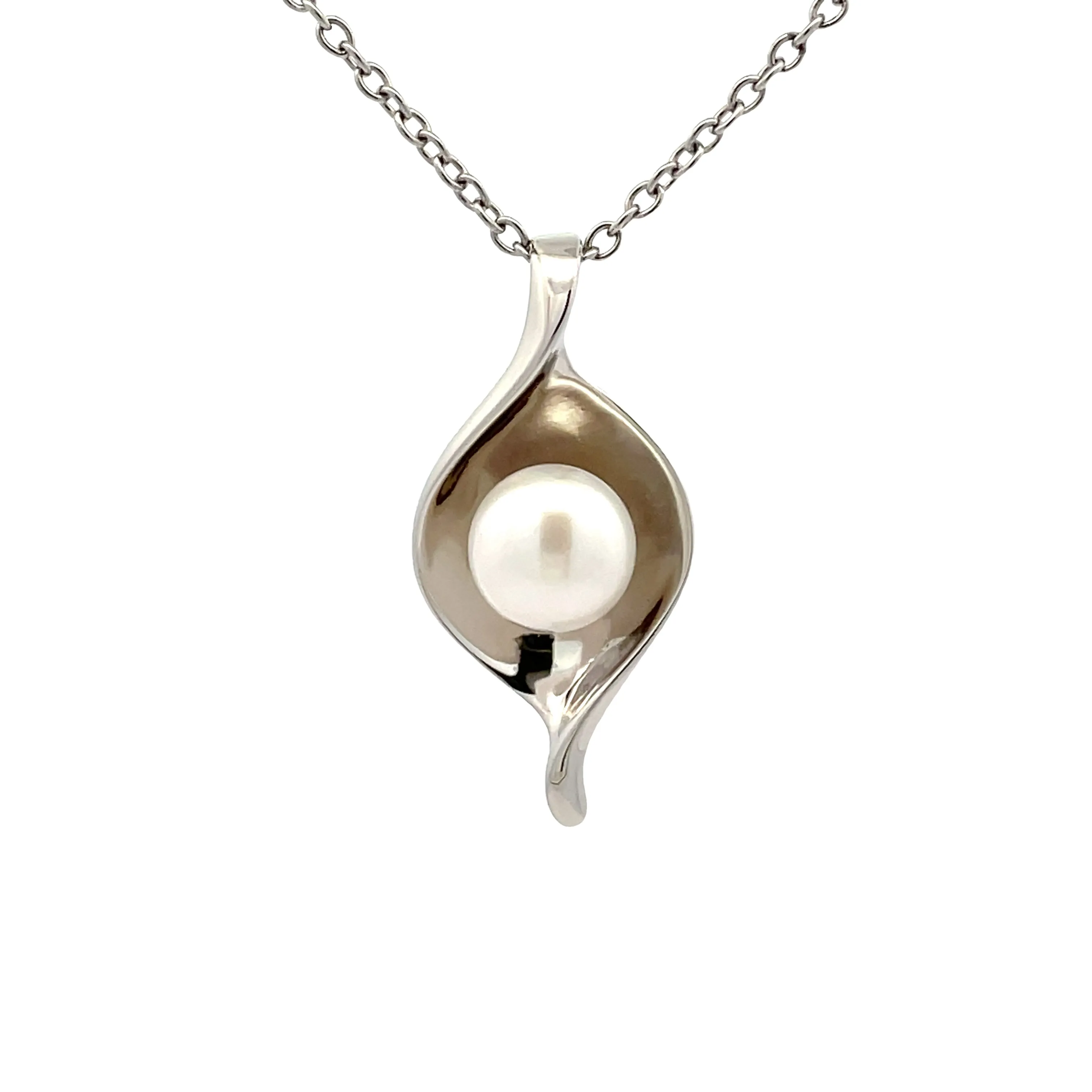 Sterling Silver Freshwater Pearl White 7.5-8 mm Pendant