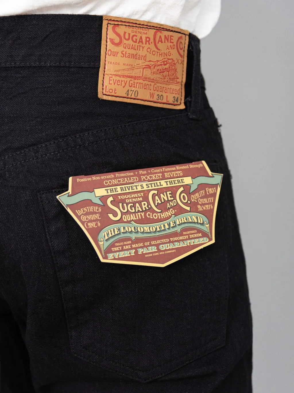 Sugar Cane "Type III" 13oz Black Denim Slim Jeans