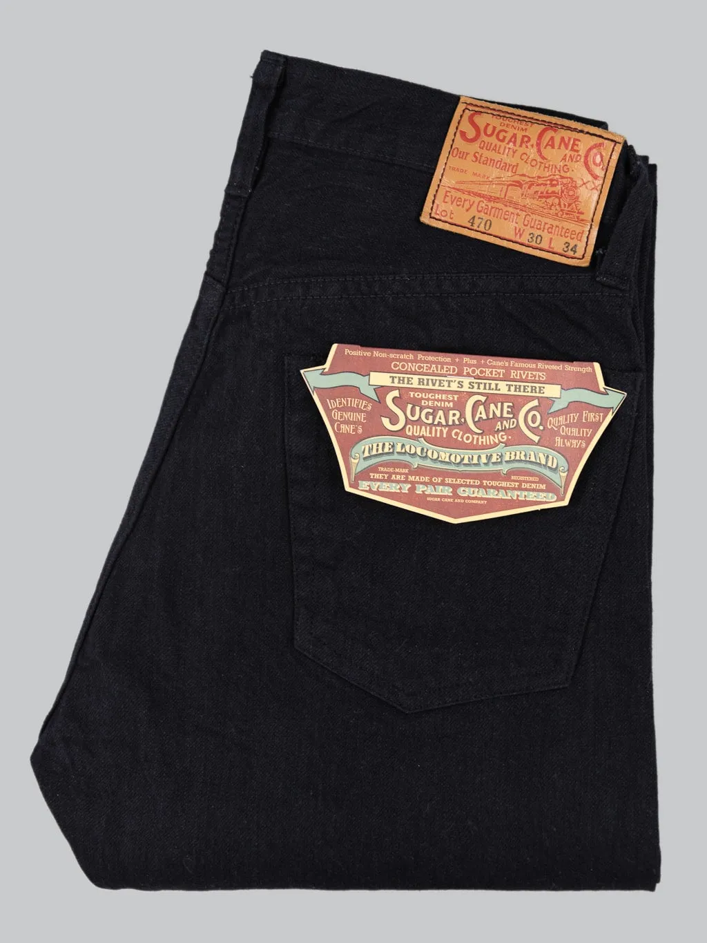 Sugar Cane "Type III" 13oz Black Denim Slim Jeans