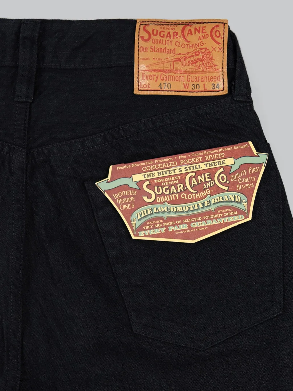 Sugar Cane "Type III" 13oz Black Denim Slim Jeans