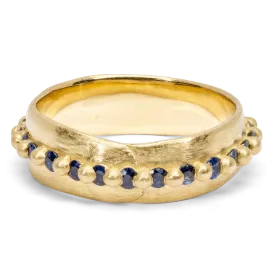 Wide Blue Nina Ring - Made to Order